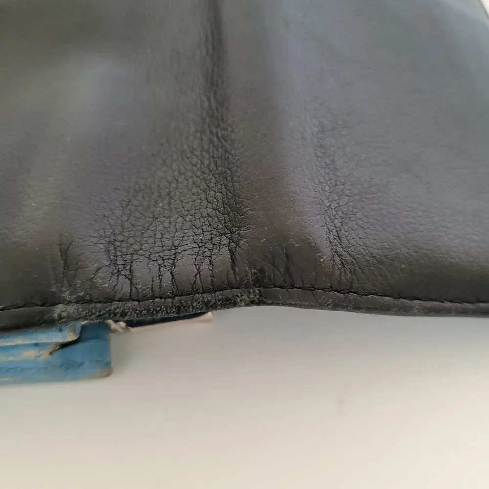 Paul Smith Love Letter Cow Leather Wallet Black Blue Boho Designer Large Envelop